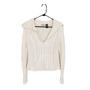 Early 2000s Arizona Chunky Cable Knit Collared Sweater